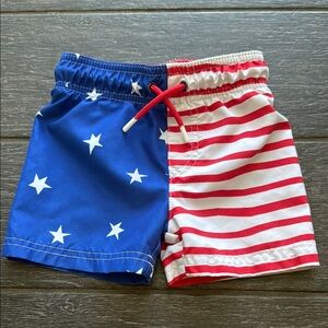 Red, white & blue boys swim trunks - size 18 months